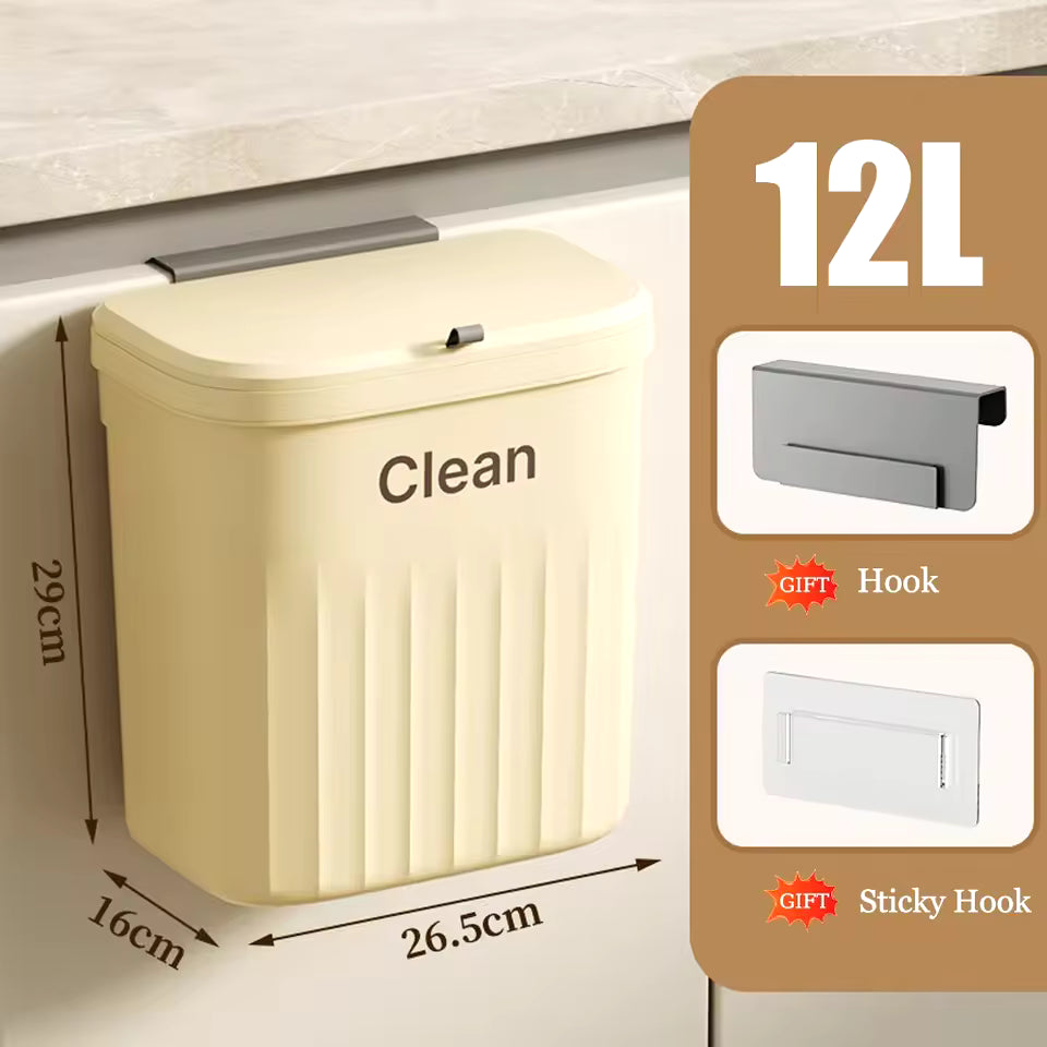 Kitchen trash can with lid for odor control and hygiene