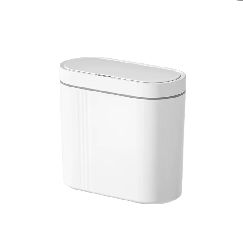 Wall mounted smart trash can for space saving kitchen or bathroom