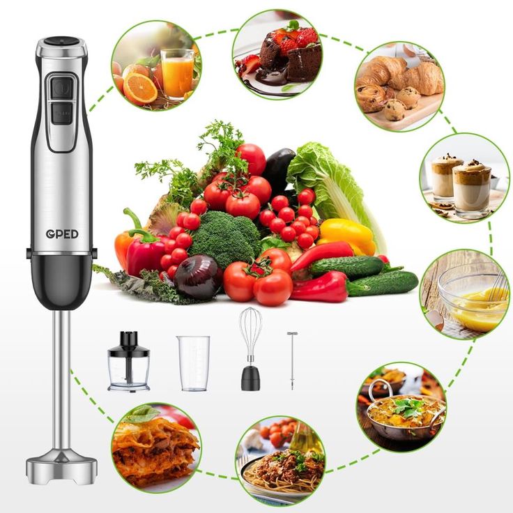 Immersion hand blender for soups, smoothies, and sauces