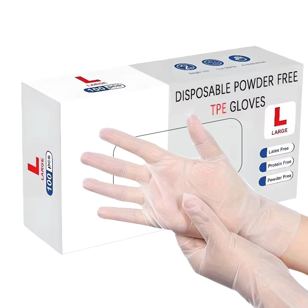 100PCS Disposable TPE Gloves – Waterproof & Oil-Proof Multipurpose Use