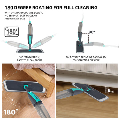 Magic Spray Mop 360° Rotation ,Microfiber Floor Cleaning Broom for Home