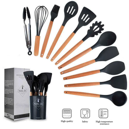 silicone kitchen utensils set spatula shovel egg beater