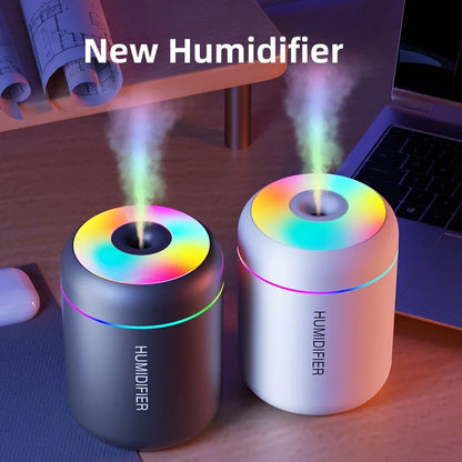 ultrasonic mini humidifier releasing cool mist with LED lighting”