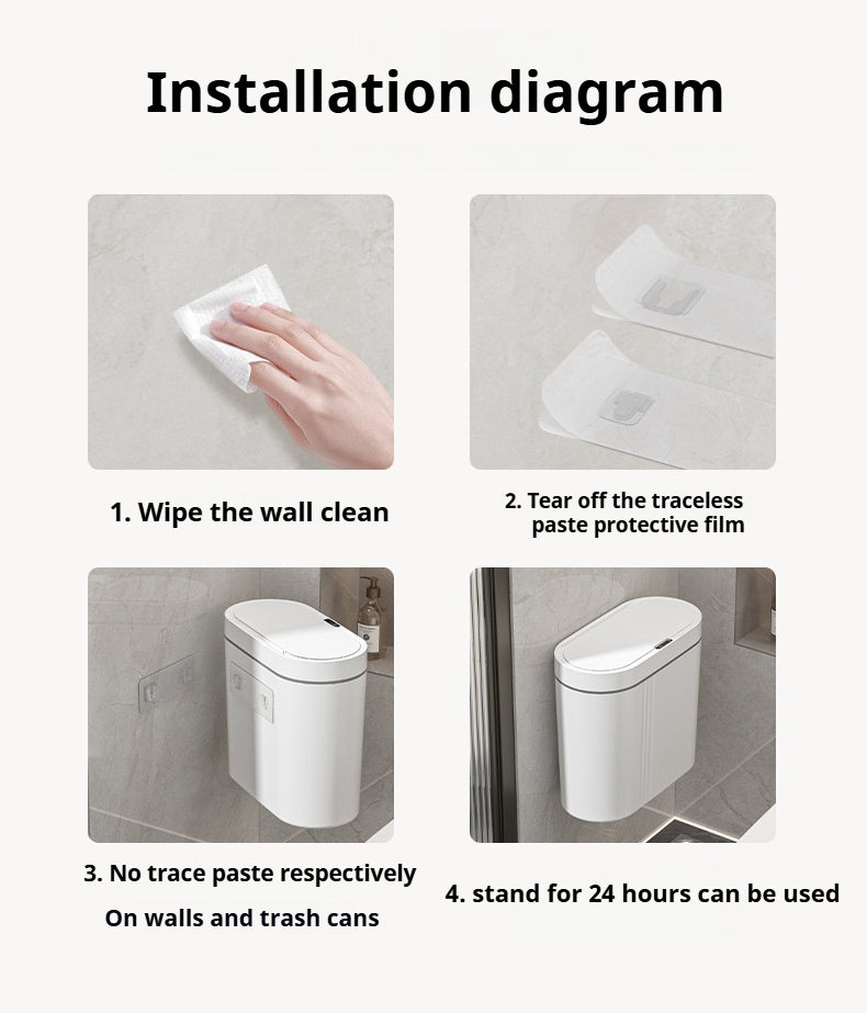 9L Smart Sensor Trash Can – Wall Mounted Automatic Waterproof Bin