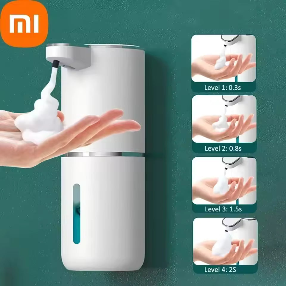 Automatic foam soap dispenser 380ML with sensor technology for contactless hand hygiene in bathroom, kitchen, and office spaces