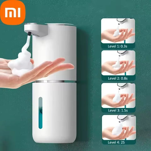 Automatic foam soap dispenser 380ML with sensor technology for contactless hand hygiene in bathroom, kitchen, and office spaces