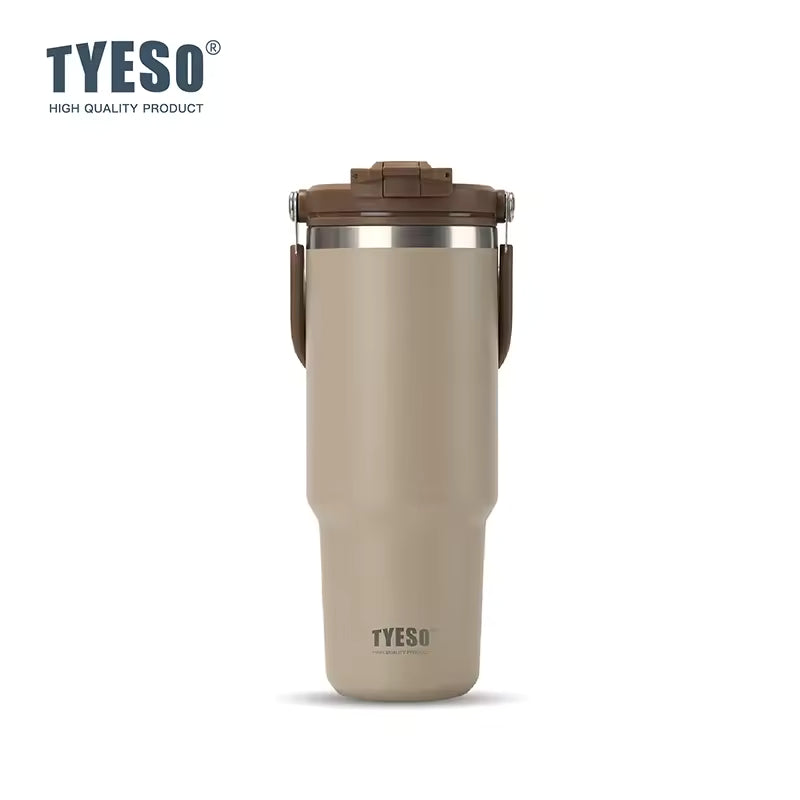 stainless steel insulated bottle with dual drink lid for coffee and tea