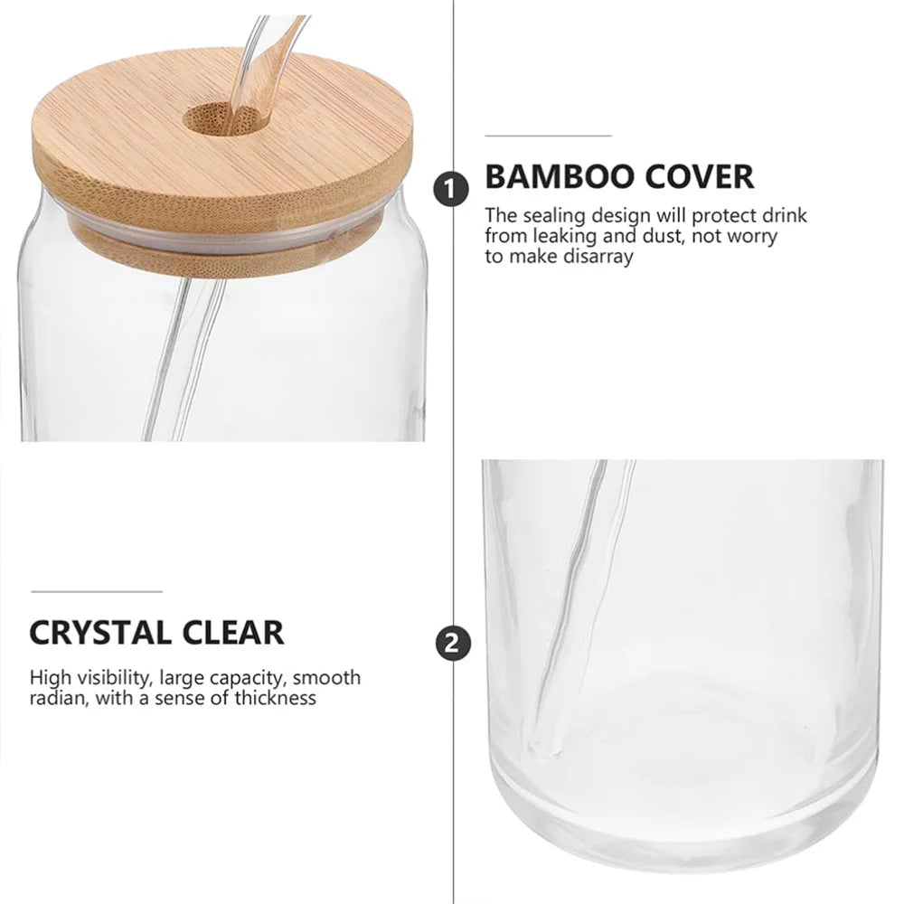 glass cups with bamboo lids
