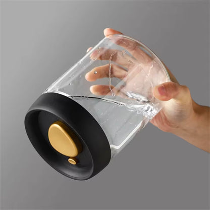 transparent airtight coffee container with secure sealing lid”