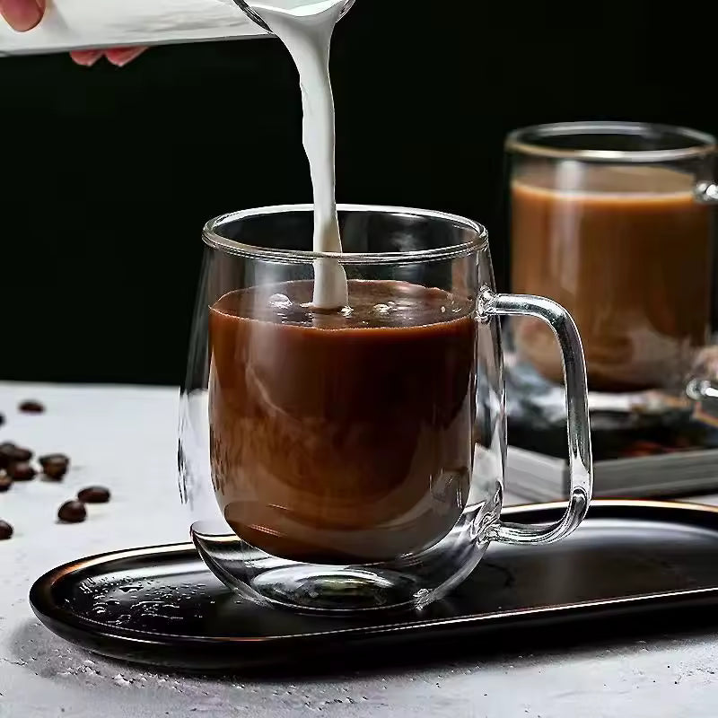 150-350ml borosilicate glass mug double wall
