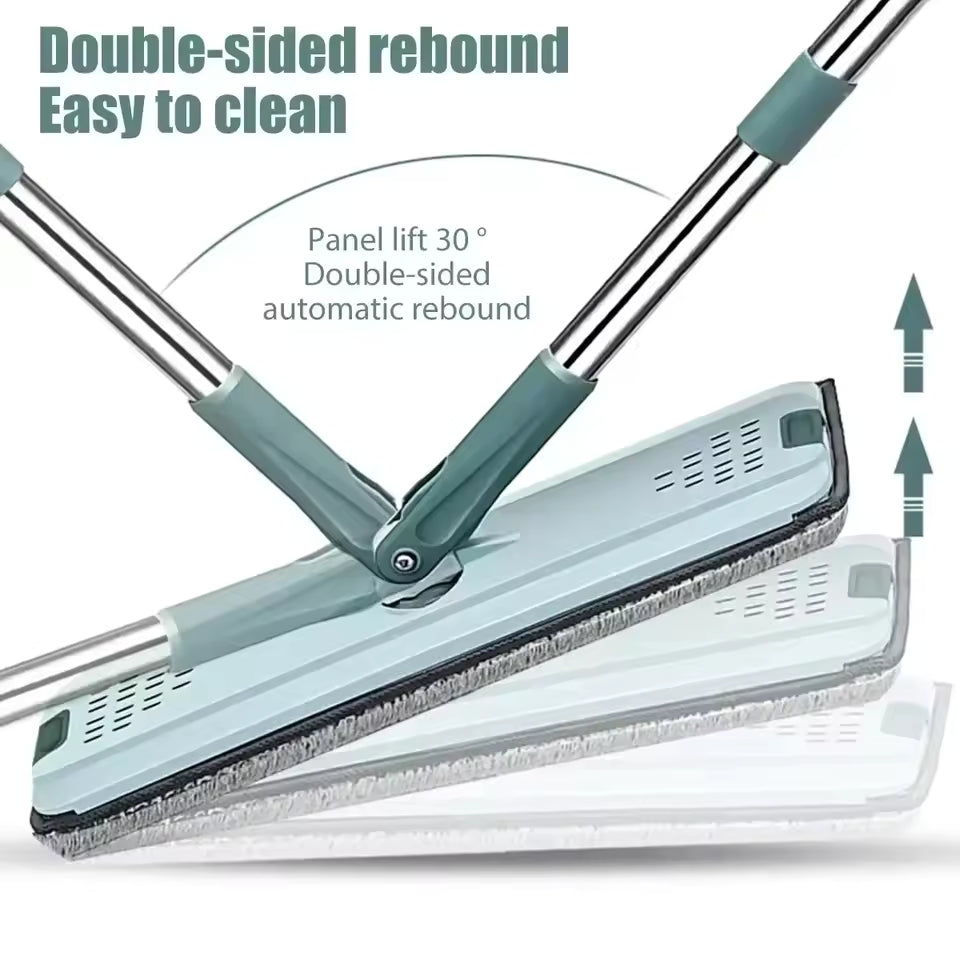 flat squeeze mop with bucket microfiber floor cleaning mop easy wring system”