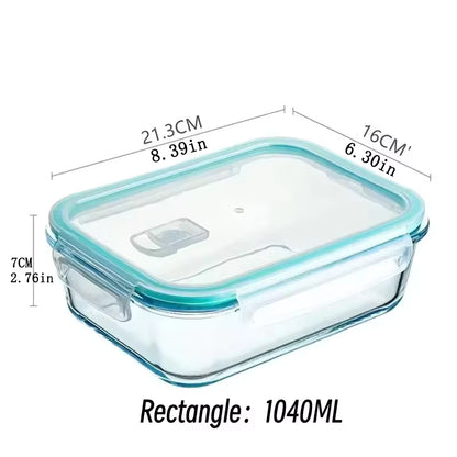 Glass Lunch Box Food Storage Container – Airtight, Meal Prep Friendly, Microwave, Oven &amp; Freezer Safe