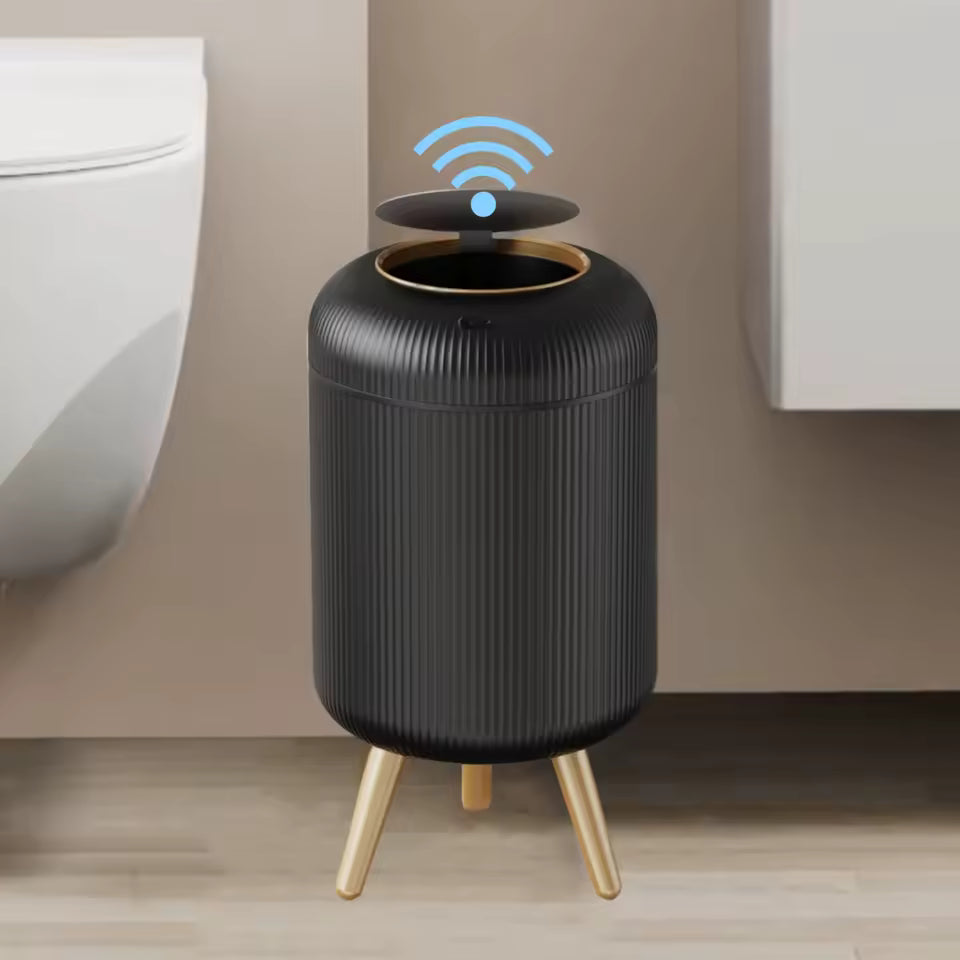 Space saving hanging trash can for small kitchen