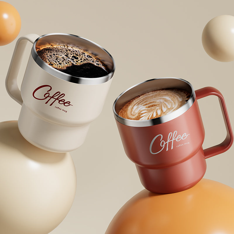 304 stainless steel insulated coffee cup with handle