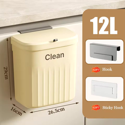 Kitchen trash can with lid for odor control and hygiene