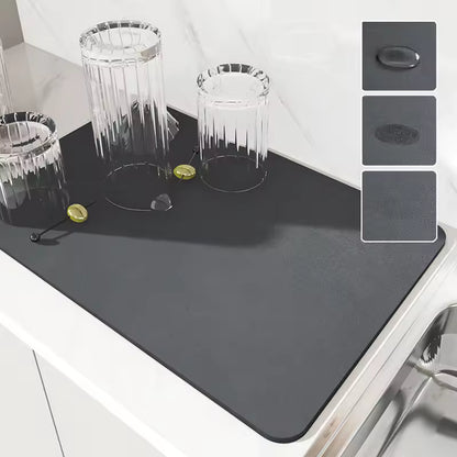 Kitchen Absorbent Mat with Anti-Slip Base – Fast Dry Dish Drainer for Sink, Coffee & Bathroom
