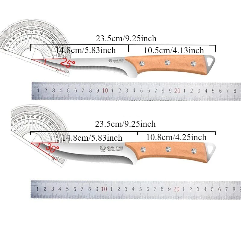 ergonomic wooden handle fillet knife