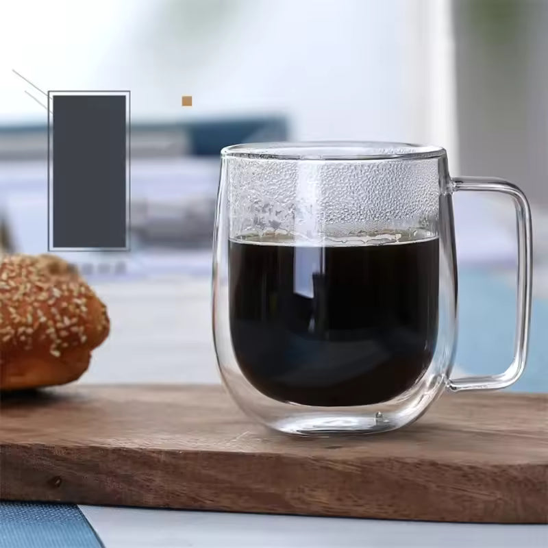 transparent coffee mug for hot and cold drinks