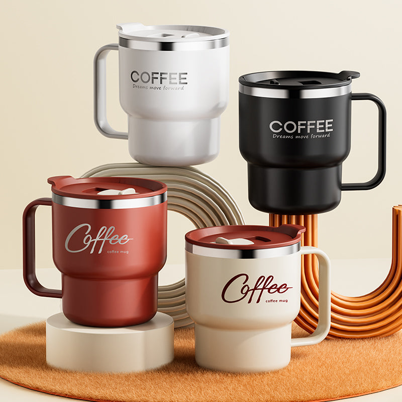 304 stainless steel insulated coffee cup with handle