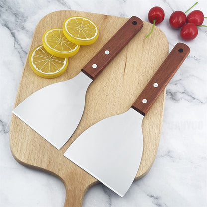 professional BBQ grill spatula and scraper stainless steel cooking tool for meat grilling”