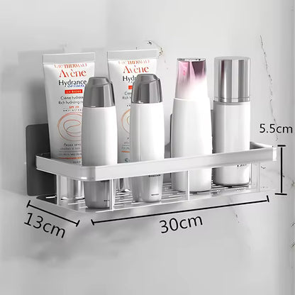 Punch-Free Wall Mounted Bathroom Shelf No Drill Shower Shelf Kitchen Storage Organizer Shampoo Holder Makeup Rack