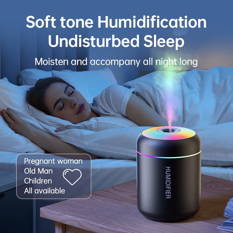 Mini USB Humidifier 180ML – Portable Essential Oil Diffuser with LED Light for Bedroom, Office & Car