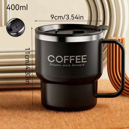 Tea Cups mug ,304 Stainless Steel Double Wall Insulated Coffee Cup with Handle ,Portable Travel Mug for Students
