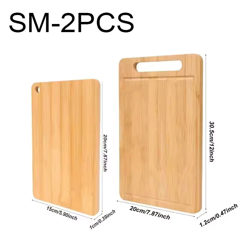 WXCOO kitchen wooden chopping board, double-sided serving board, solid wood cutting board for meat, fruit, and vegetables, durable eco-friendly kitchen chopping
