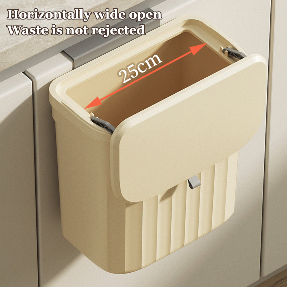 8.5L / 12L Hanging Trash Can – Wall Mounted Kitchen Cabinet Bin with Lid