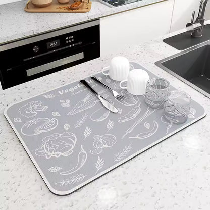 modern absorbent drying mat for home kitchen organization and cleanliness