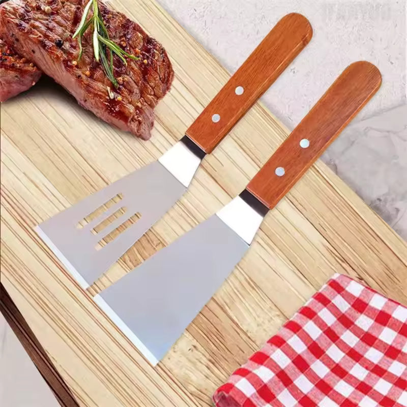 Stainless Steel BBQ Spatula & Grill Scraper | Non-Stick Durable Barbecue Tool