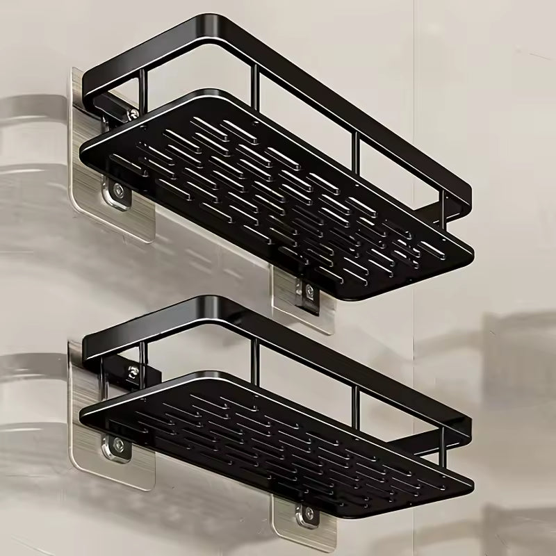 Punch-Free Wall Mounted Bathroom Shelf No Drill Shower Shelf Kitchen Storage Organizer Shampoo Holder Makeup Rack