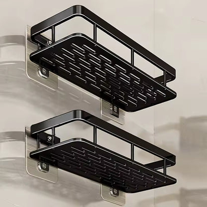 Punch-Free Wall Mounted Bathroom Shelf No Drill Shower Shelf Kitchen Storage Organizer Shampoo Holder Makeup Rack
