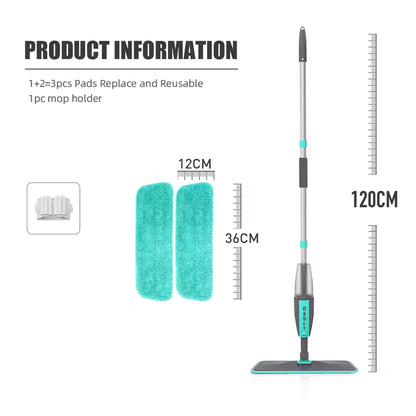 Magic Spray Mop 360° Rotation ,Microfiber Floor Cleaning Broom for Home