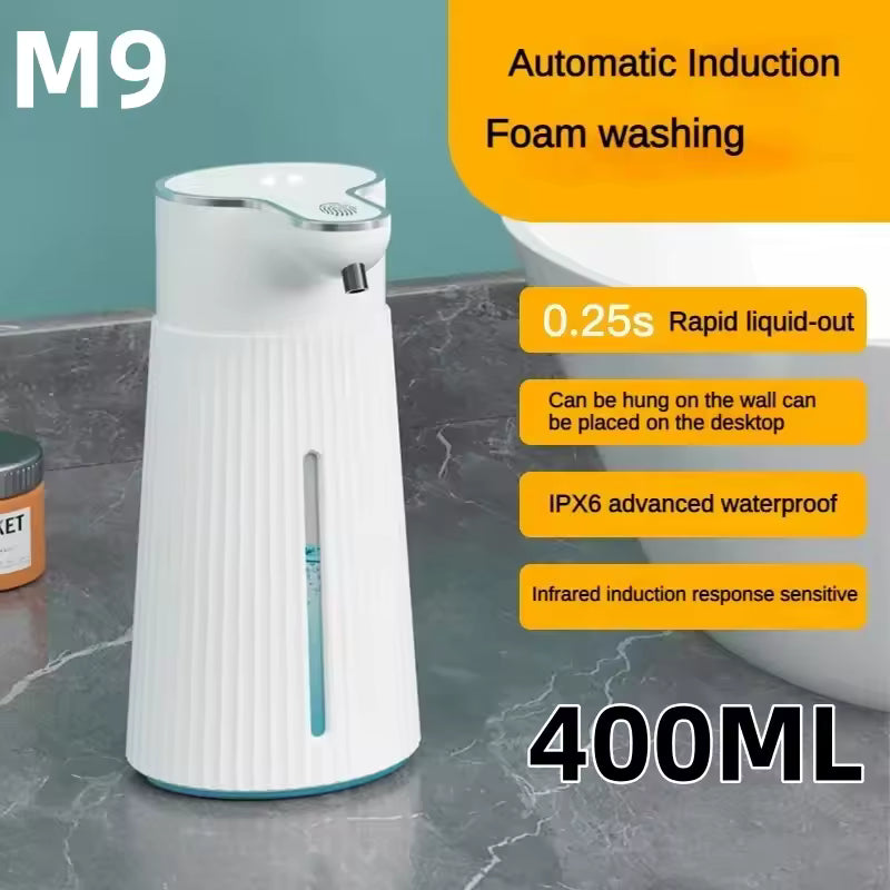 380ML automatic foam soap dispenser with motion sensor for touchless hand washing and improved hygiene in bathroom and kitchen