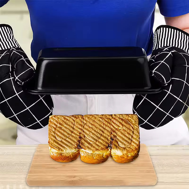 LMETJMA Nonstick Carbon Steel Bread Loaf Pan – Rectangle Bakeware for Bread, Brownies & Meatloaf (JT233)