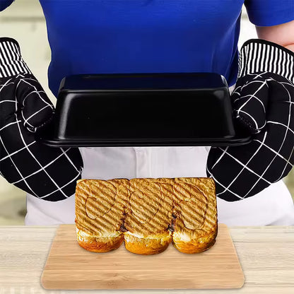 LMETJMA Nonstick Carbon Steel Bread Loaf Pan – Rectangle Bakeware for Bread, Brownies & Meatloaf (JT233)
