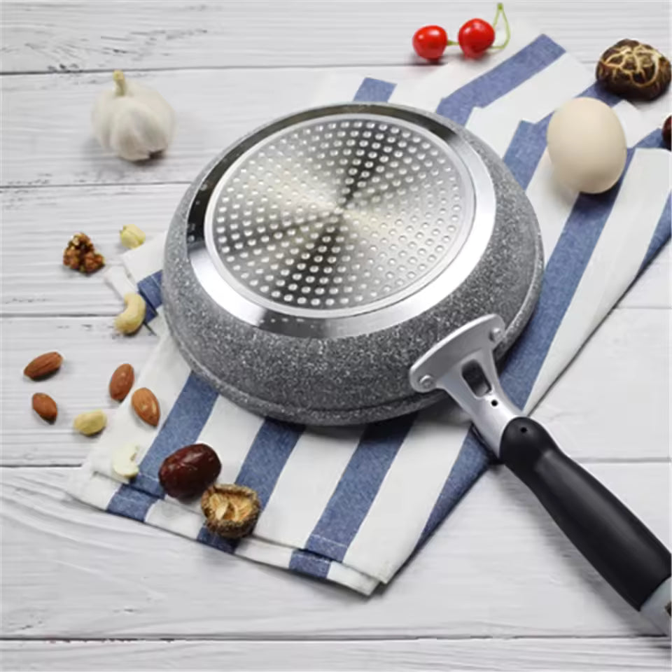 Durable Stone Frying Pan – Non-Stick Skillet & Wok 20/24/26/28cm | Gas & Induction Cookers