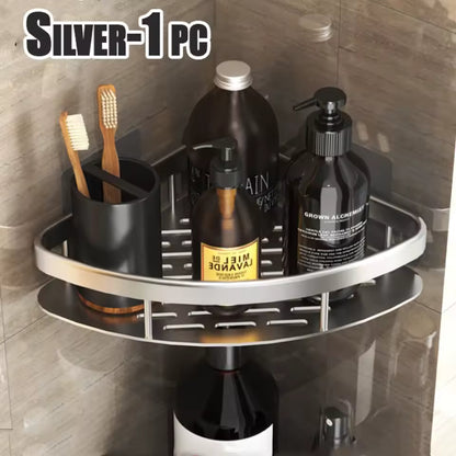 Bathroom Wall Mounted Shower Shelf – No Drill Shampoo Rack & Towel Storage Organizer