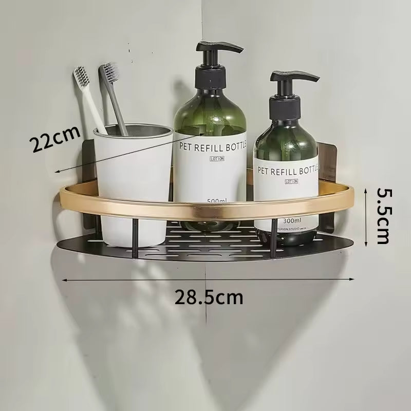 adhesive bathroom shelf for wall without drilling easy installation