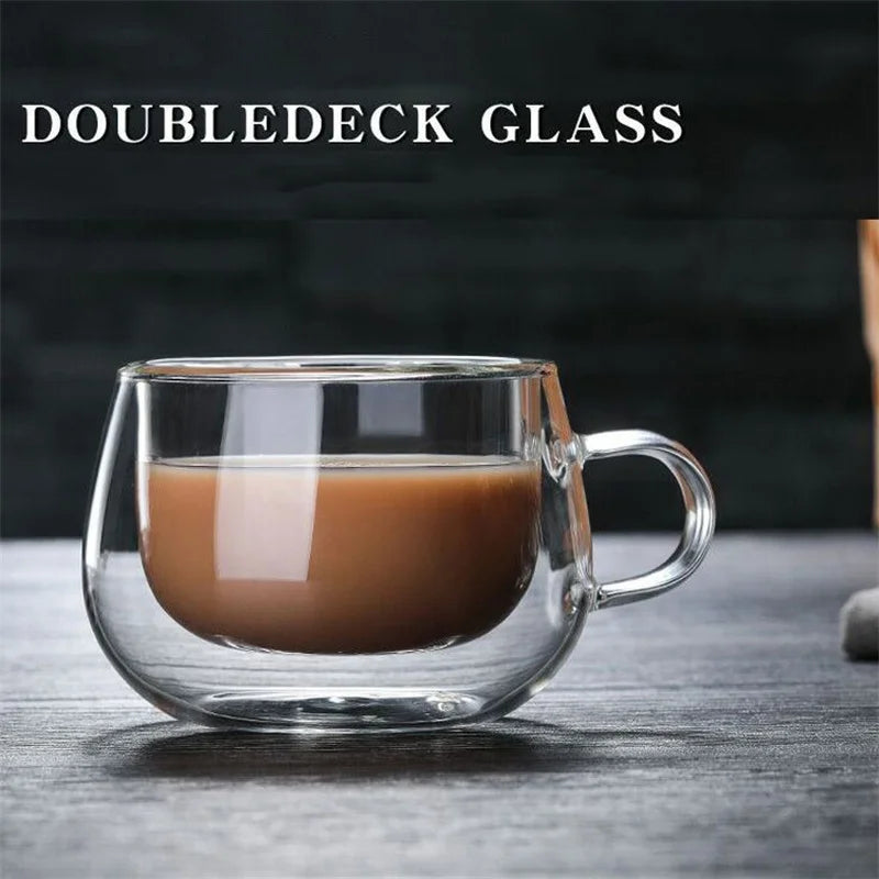 heat resistant glass coffee cup with handle