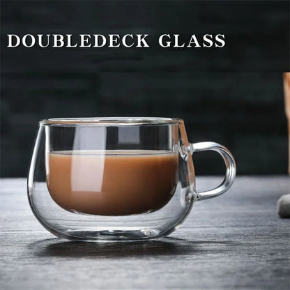 heat resistant glass coffee cup with handle