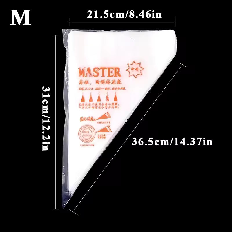 Disposable Cream Pastry Bags Cake Piping Bags Decorating Tool for Cupcakes & Cake Icing (20/50/100/200Pcs)