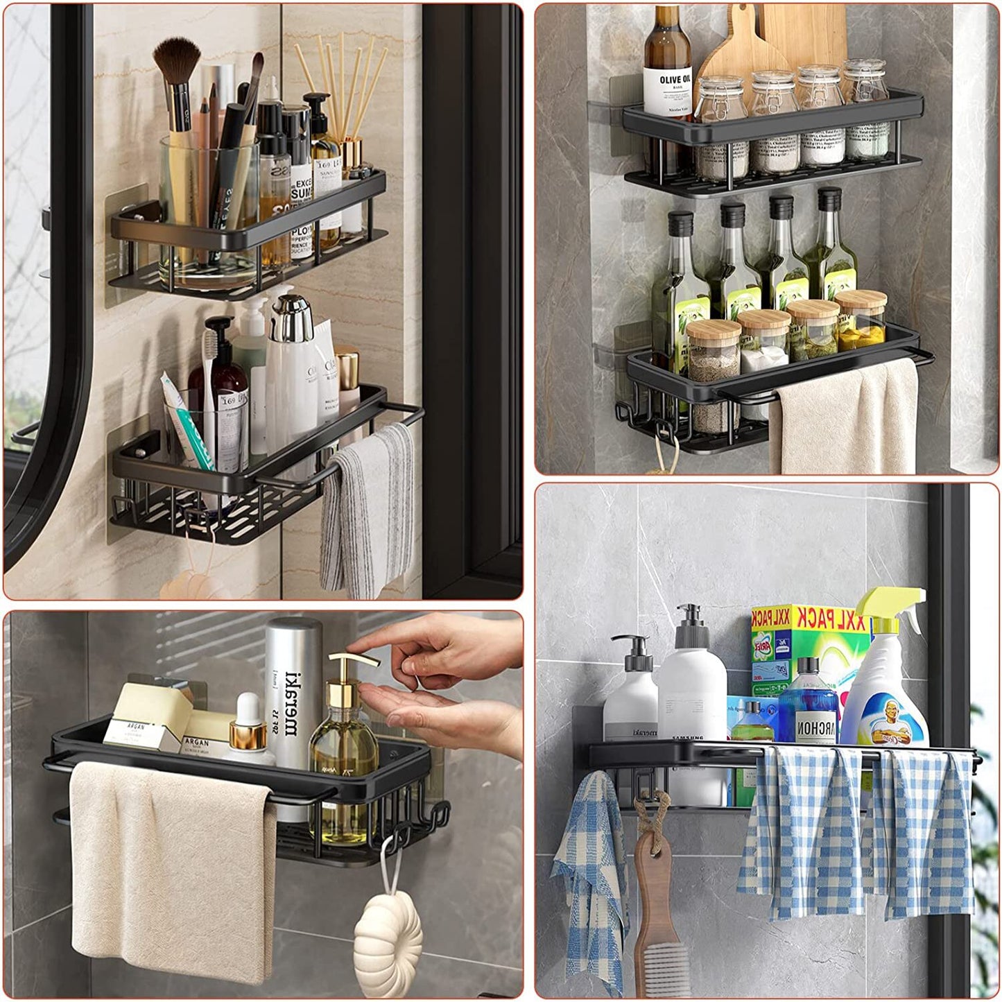 adhesive bathroom wall shelf waterproof storage solution