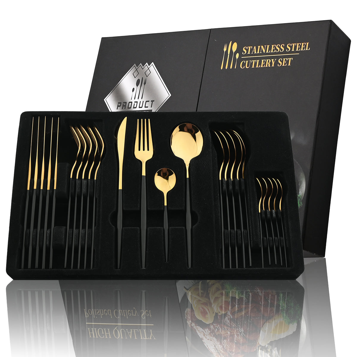 stainless steel flatware set luxury dining table