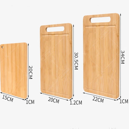 Premium wooden cutting board with natural grain finish