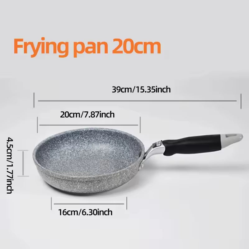 Durable Stone Frying Pan – Non-Stick Skillet & Wok 20/24/26/28cm | Gas & Induction Cookers