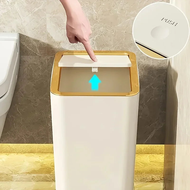 Odor Proof Trash Can with One-Touch Lid – Modern, Durable &amp; Space-Saving Bin