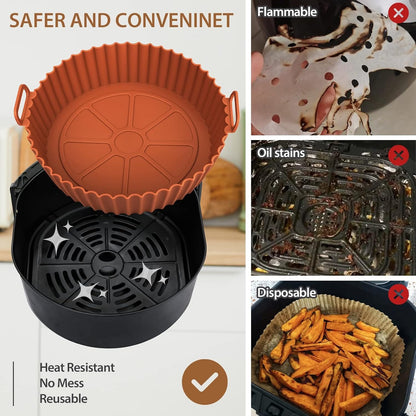 Eco friendly silicone air fryer basket for healthy cooking