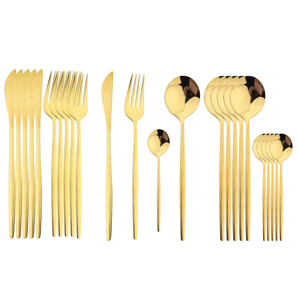 elegant gold tableware set for parties and festivals